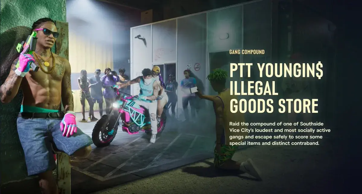PTT Youngin’s Illegal Goods Store gang compound in Grand Theft Auto VI