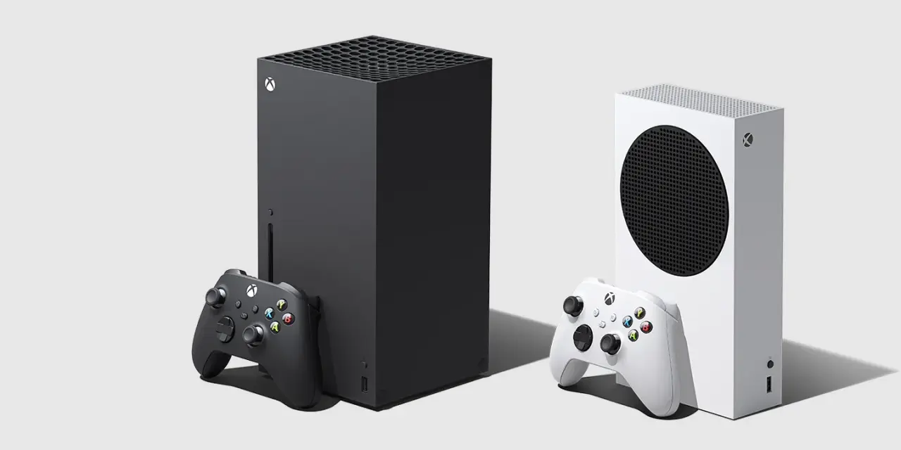 Xbox Series X and Xbox Series S consoles with their controllers